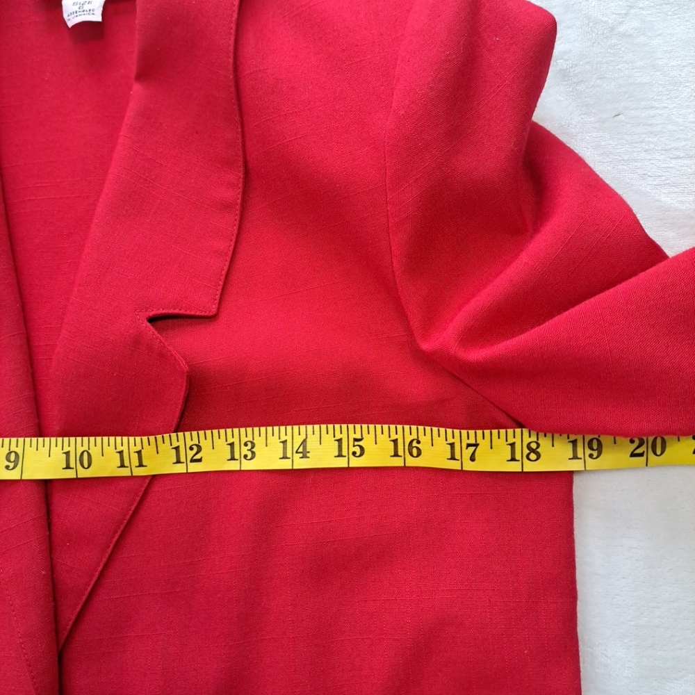 Vintage Block Island by Marina Pappas Red Blazer Suit Jacket 6 Petite Pockets - Picture 8 of 12